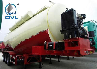China 60M3 Polyurethane Painting Bulk Cement Transport Trailer With #50 #90 Fifth Wheel 3 axle Semi Trailer for sale