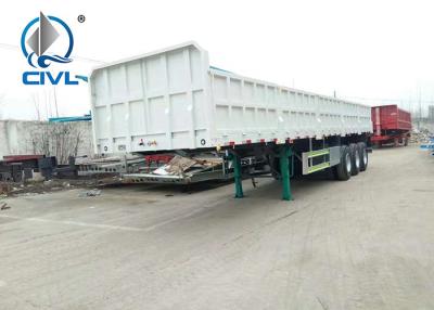 China 3 AXLES Semi Trailer Trucks High Column Black Cargo Truck Trailer Two Single for sale