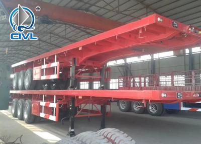 China New 40 Feets 3 Axles Trailer Flatbed Container Semi Trailer Trucks Heavy Duty Flatbed Trailer for sale