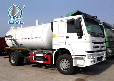 China EURO II 6M3 290hp Howo Sewage Suction Truck , Pump Speed 500r / Min Sewage Vacuum Tank Trucks for sale