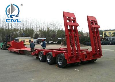 China 70 Ton Heavy Duty 3 Axles Stonger Low Bed Truck Trailer For Machinery Transport for sale
