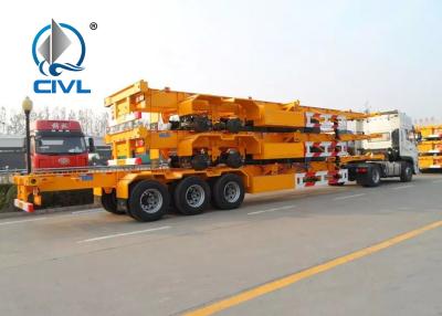 China 3 Axles 40ft Container Chassis Skeleton Semi Trailer Trucks With Twist Lock for sale