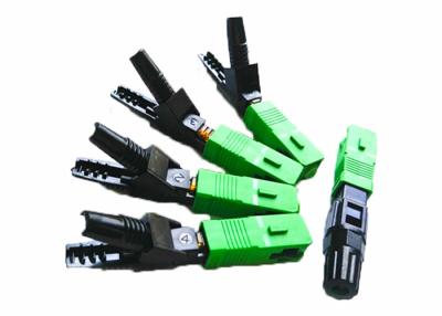 China SC APC Quick Assembly Connector Single Mode FTTH Fast Connector Green for sale