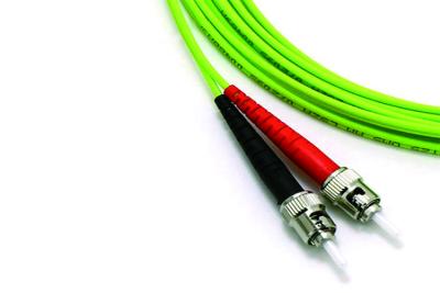 China Duplex Multimode OM5 OFNR Fiber Optic Patch Cords LC To ST Fiber Patch Cable for sale