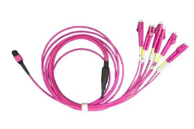 China Cable del arnés del cordón de remiendo de la fibra del solo modo de MPO MTP OM3 OM4 OS2 LSZH en venta