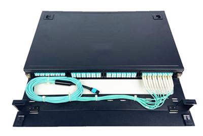 China 96 Cores Fiber Optic MPO MTP Patch Panel LC Connector Fiber Patch Panel for sale