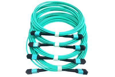 China tipo de cable de los corazones MPO MTP de la hembra 12 de los 5M Length Female To cable de la fibra de B OM3 en venta