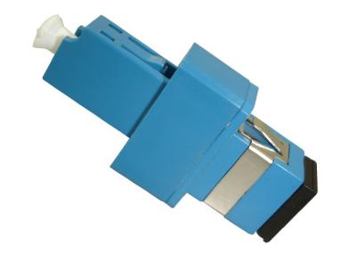 China Plastic Single Mode Fiber Optic Hybrid Adapter LC To SC Simplex Blue Housing for sale