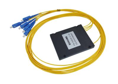 China ODN 1x4 ABS Module Fiber Optic PLC Splitter With Single Mode SC UPC Connector for sale