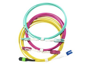 China Low Loss Uniboot Patch Cord LC-LC MPO-LC OM3 OM4 8F - 24F G657A1 SM MM DX 2.0/3.0 for sale