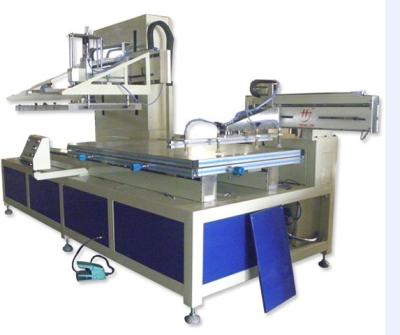 China CE Large Format Run-table Plastic Board Semi-Automatic Screen Printer with Unloading Mechanical Arm and UV dryer for sale