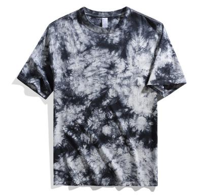China Breathable Cotton Sleepwear Lounge Wear Set Summer Unisex Knitted Tie Dye Mens T-shirt Set for sale