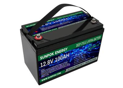 China Lightweight LiFePo4 12V 100Ah Deep Cycle Lithium Battery For RV With Bluetooth Module for sale