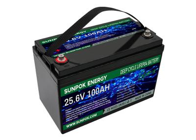 China 100Ah 24 Volt Lithium Ion Deep Cycle Battery Rechargeable For Solar for sale