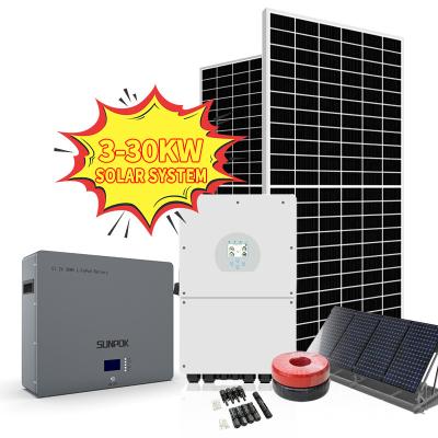 China Off Grid Solar Power Energy System 5kv 3kva 5kw 8kw Complete Design Hybrid Solar Panel for sale