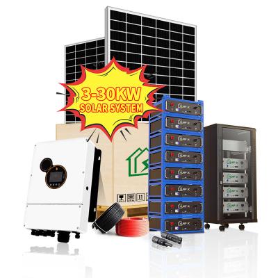 China LiFePo4 Hybrid Solar System Kit 5kw 10kw 20kw Off Grid Solar Power System Solar Energy Products à venda