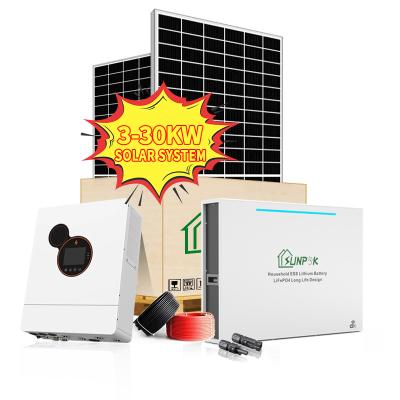 China 3 Phase 5Kw 8Kw 10Kw 48V Hybrid Solar System Kit Complete Solar Energy System for sale