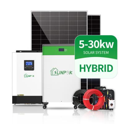 Chine Sunpok complete home solar system 5Kw 10Kw 12Kw residential solar electricity systems à vendre