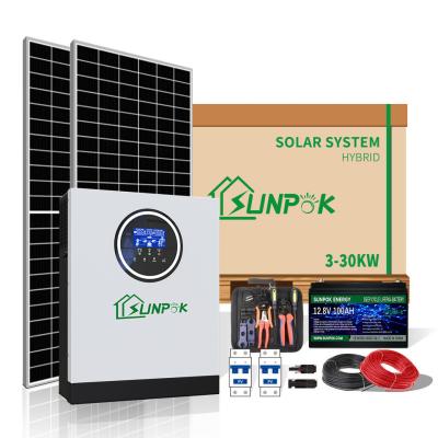 China Complete Set 10Kw 15Kw 20KW Solar Panels System Solar Energy Home System 30KW Te koop