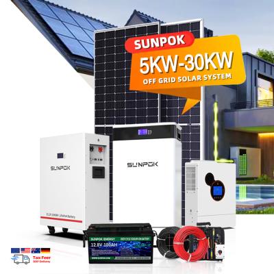 China Sistema de energia solar ligado e desligado 5kw 10kw Sistema de energia solar Kit de painéis solares domésticos à venda