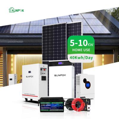 China Home Solar Panel Kit 5kw 10kw On And Off Grid Solar Energy System for sale
