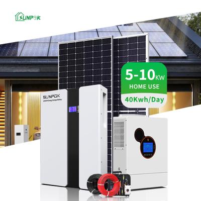 China Solar Power Systems 3kw 5kw 10kw 12kw 15kw Hybrid Off Grid  Complete Solar Panels Set en venta