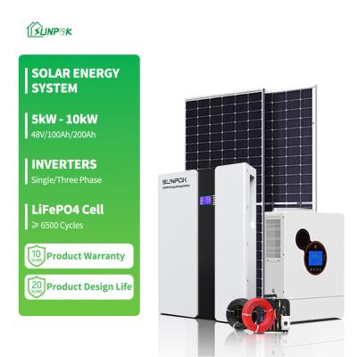 China 10kw Full Set Hybrid Offgrid System 15kw 5kw Rooftop Solar Power System for sale