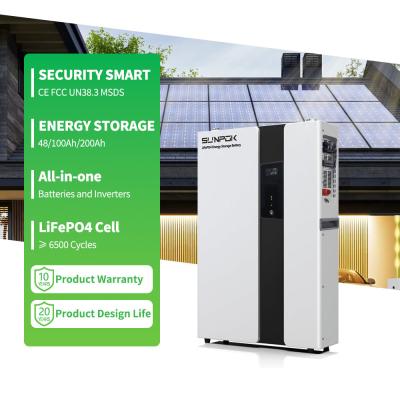 Chine Sunpok Energy Home Battery Storage System All In One For Solar Stacked Lithium Batteries à vendre