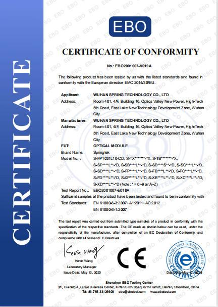 CE - Wuhan Spring Technology Co., Ltd