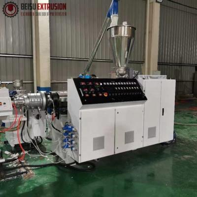 China Caco3 Conical Double Screw Compound Extruder Machine Low Shear zu verkaufen