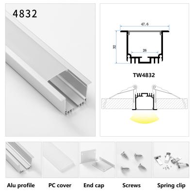 China El disipador de calor de aluminio de plata de la luz del gabinete ahuecó el canal de aluminio llevado del perfil en venta