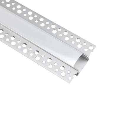 China La luz de tira del LED ahuecó la protuberancia del canal de Alu de la mampostería seca 6063 para el perfil de aluminio del yeso LED del yeso del techo en venta