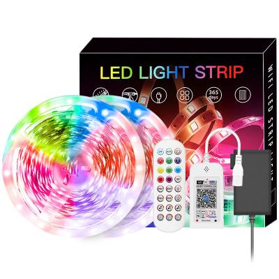 China Flexible TV Background Lighting Strip , 5m LED Indoor Strip Lights RGB 5050 12V for sale