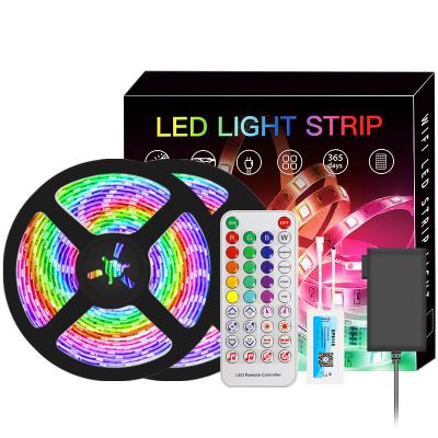 China 5050 RGB Smart LED Strip Lights 10 Meters Bluetooth APP Control OEM for sale