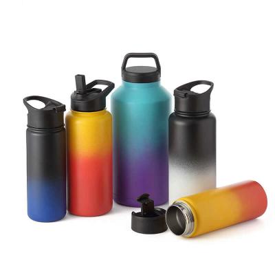 China Gradient Color Sports Stainless Steel Water Bottles Wide Mouth 32 Oz for sale