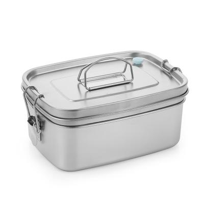 China Leakproof Sealed Stainless Steel Lunch Boxes 1500ml with Breathable Valve for sale