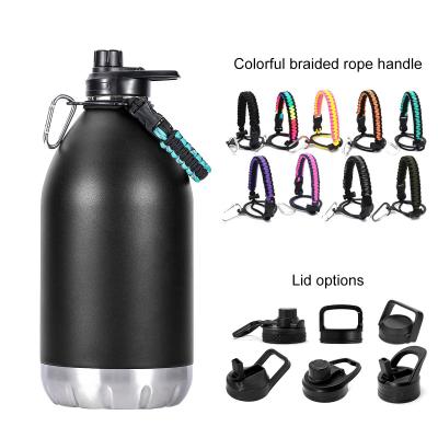 China Double Wall Stainless Steel Vacuum Flask Beer Growler 64 Oz For Outdoor Sports for sale