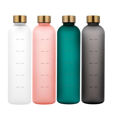 China Frosted Plastic Tritan Fitness Plastic Water Bottle Motivational Custom Printing for sale