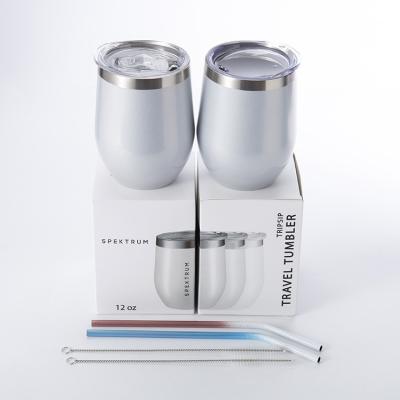 China Insulated Stainless Steel Wine Tumbler Powder Coated Wide Mouth With Lid for sale