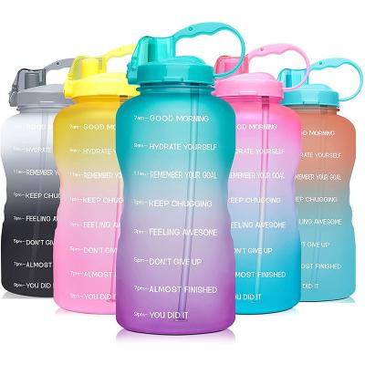 China Sport Gym BPA Free Plastic Water Bottles Motivational Reusable for sale