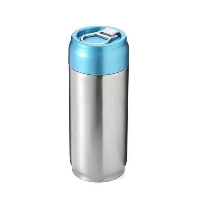 China Can Shape Cool Metal Stainless Steel Water Bottles 12oz With Spillproof Lid for sale