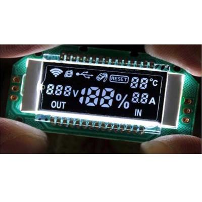 China 1/64 Bias White STN LCD Display With 8 Numbers 2 Radix Point 56 Prompts for sale
