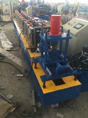 China Hydraulic Cutting Chain Drive Galvanized Steel Sheet Door Rail Rolling Forming Machine 7.5Kw Main Power for sale