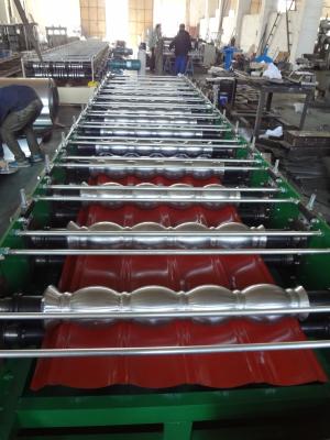 China Material Thickness 0.3 - 0.8mm Glazed Tile Roll Forming Machine 380V 50Hz 3 Phase for sale