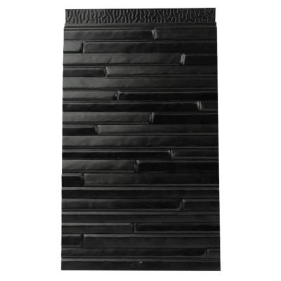 China Black Color Decorative Pu Sandwich Panel Faux Stone Pattern Metal Siding 16mm for sale
