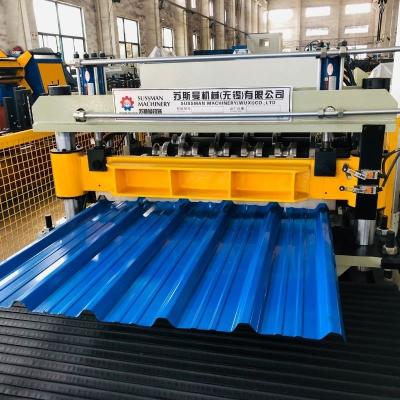 China Trapezoidal Roof Roll Forming Machine Chile TR6 With 7.5KW Motor Power for sale