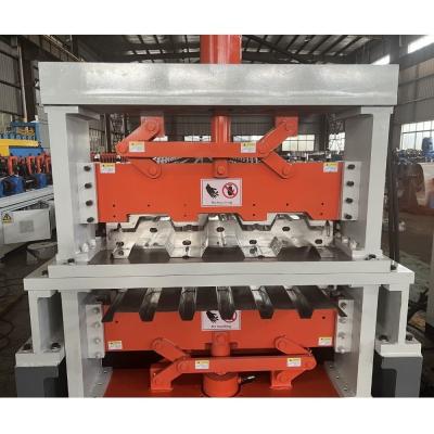 China Double Layer Deck Floor Roll Forming Machine Chain Drive 2 Inches 3 Inches Compsite for sale