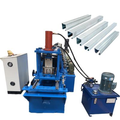 China 1.0mm-2.0mm Thickness Galvanized Steel Plain Door Guide Box Rail Roll Forming Machine for sale