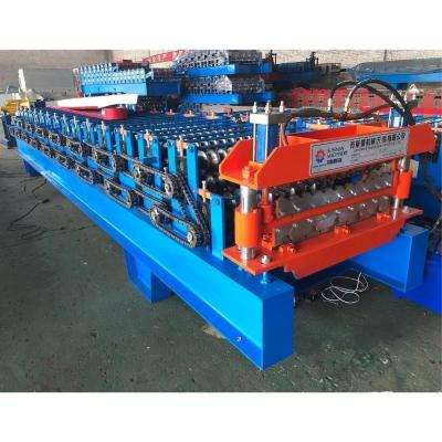 China 12m/Min Corrugated Steel Roof Sheet Roll Forming Machine Double Layer  PLC Control for sale