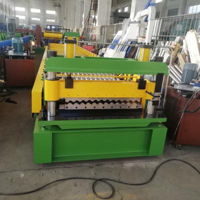 China 762mm Width Aluminum Zinc PPGI Sheet Corrugating Iron Sheet Roll Forming Machine for sale